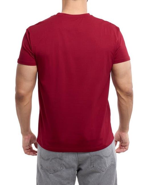 Xray Jeans Red Split Neck Cotton T-Shirt for men