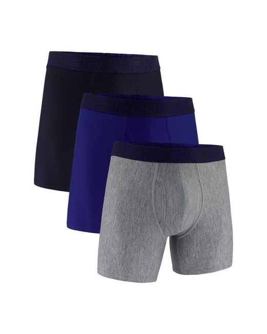 Under Armour Blue Performance Tech 3-Pack Boxer Briefs for men