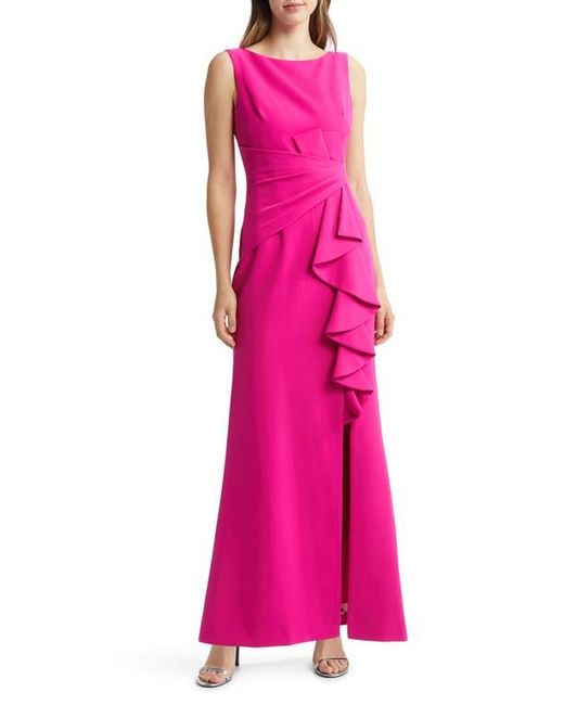 Eliza J Ruffle Front Gown in Pink