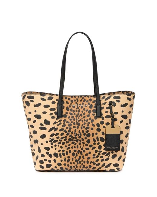 Marc Jacobs Brown Sidekick Logo Cheetah Print Tote Bag
