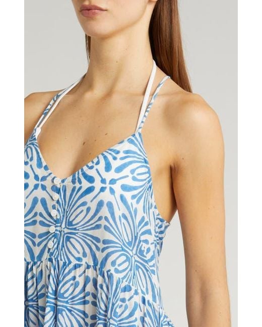 Alicia Bell Blue Hope Cotton Cover-Up Maxi Dress