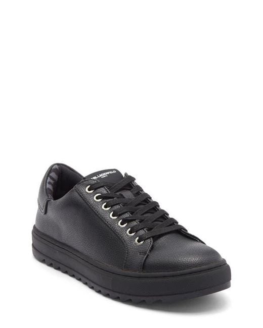 Karl Lagerfeld Black Leather Low Top Sneaker for men