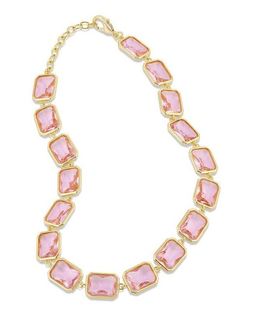 SAVVY CIE JEWELS Multicolor Bezel Crystal Collar Necklace