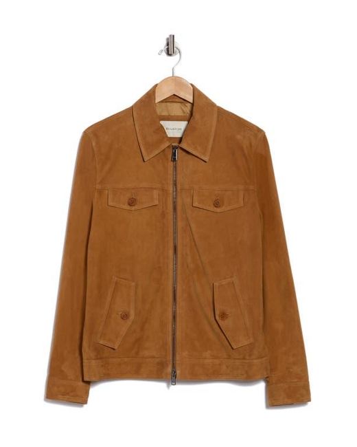 Bugatchi Brown Suede Trucker Jacket for men