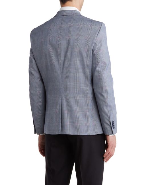 Ben Sherman Brisbane Blue Plaid Notch Lapel Suit Separates Jacket for men