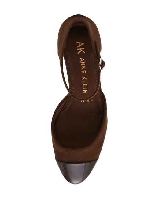 Anne Klein Brown Picus Ankle Strap Pump