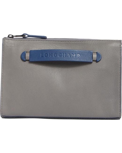 Longchamp Gray 3D Bifold Leather Tech Case