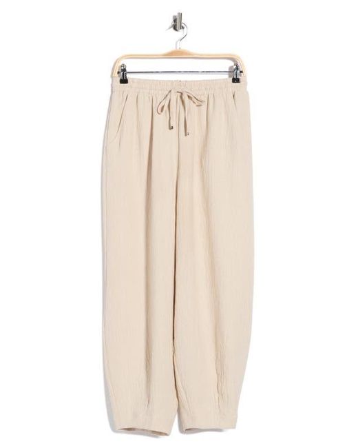 Max Studio Natural Drawstring Waist Lantern Leg Pants