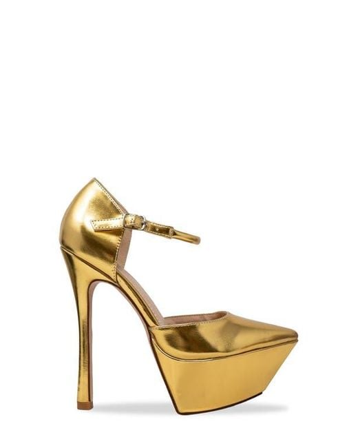 In Touch Footwear Metallic Pointy Toe D'Orsay Platform Pump