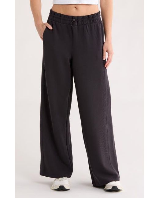 DKNY Black Highline High Waist Ribbed Pull-On Pants