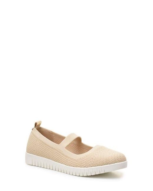 Taryn Rose Natural Flexible Mary Jane Slip On Flat