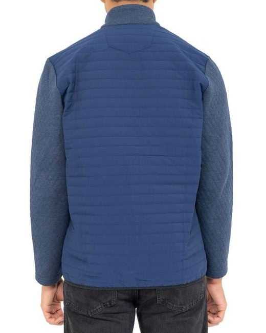 PINOPORTE Blue Mix Quilt Zip Jacket for men