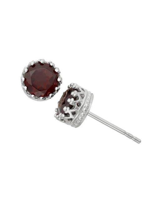 FZN Multicolor Sterling Crown Stone Stud Earrings