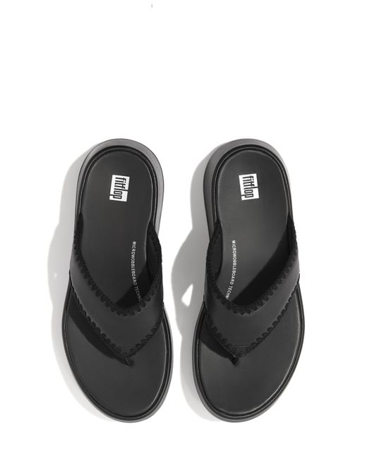 Fitflop Black F-mode Leather Sandal