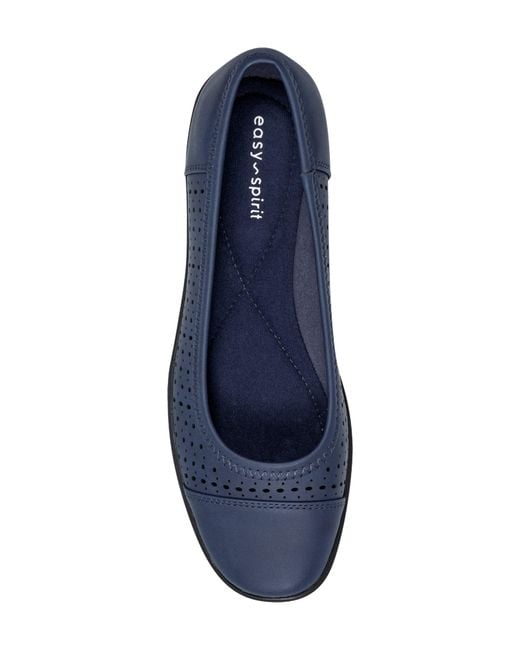 Easy Spirit Blue Luciana Perforated Flat