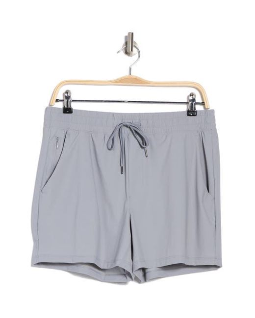 90 Degrees Gray Warp End Zone 5-Inch Active Shorts for men