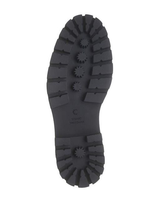 Stuart Weitzman Black Perla Imitation Pearl Lug Sole Loafer