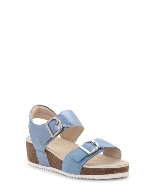 Ara Blue Nova Slingback Platform Wedge Sandal