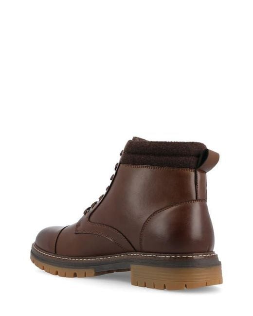 Vance Co. Brown Fegan Cap Toe Boot for men