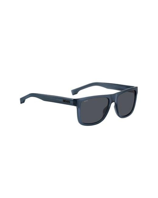 Boss Gray 55Mm Rectangular Sunglasses for men