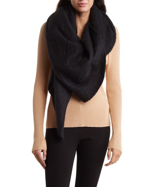 Vince Camuto Black Simple Solid Knit Scarf