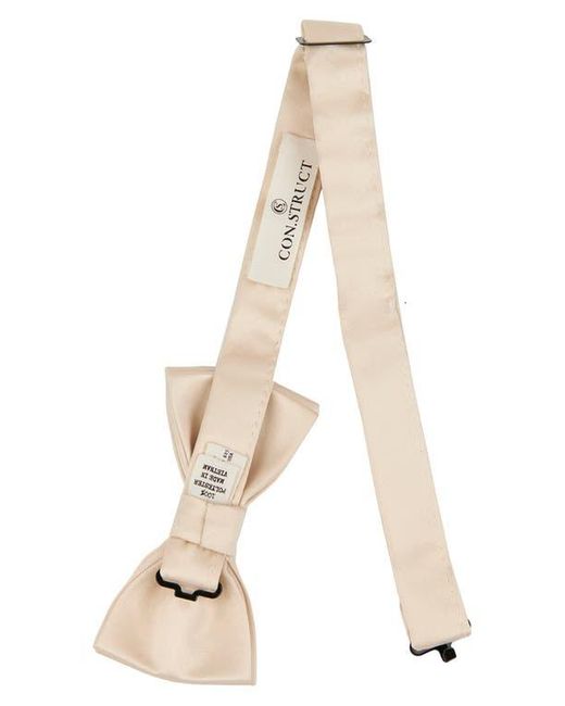 Con.struct Natural Solid Satin Pre-Tied Bow Tie for men