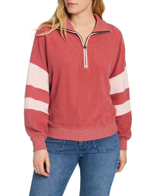 Faherty Brand Red Beach Quarter Zip Fleece Pullover