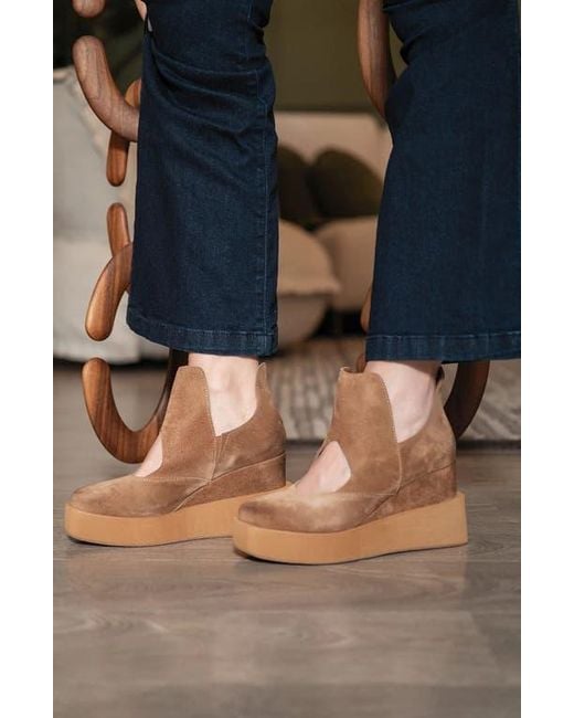 Antelope Brown Unity Wedge Bootie
