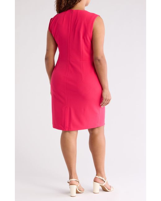 Calvin Klein Pink Twist Detail Sleeveless Sheath Dress