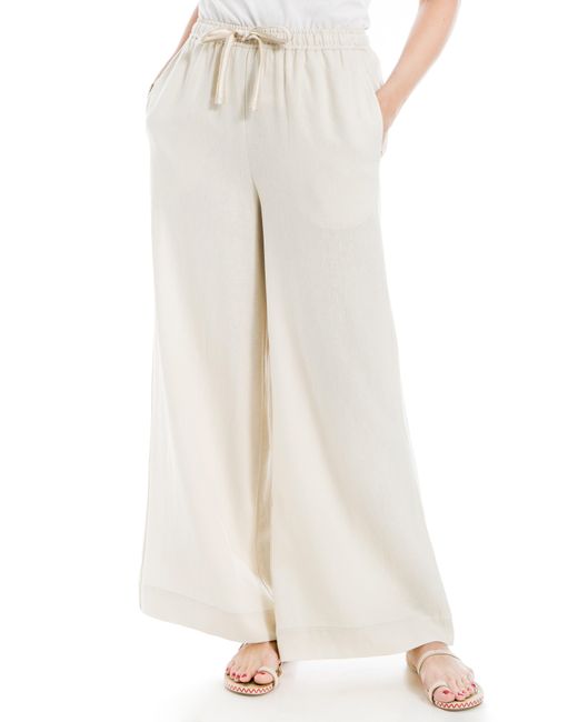 Max Studio White Linen Blend Pants