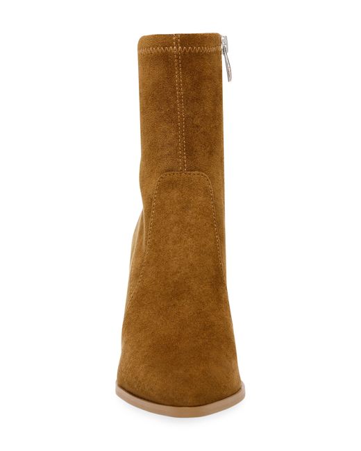 Steven New York Natural Taite Pointed Toe Bootie In Chestnut At Nordstrom Rack