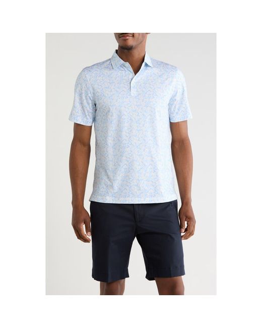 Bugatchi Blue Cotton Knit Polo for men