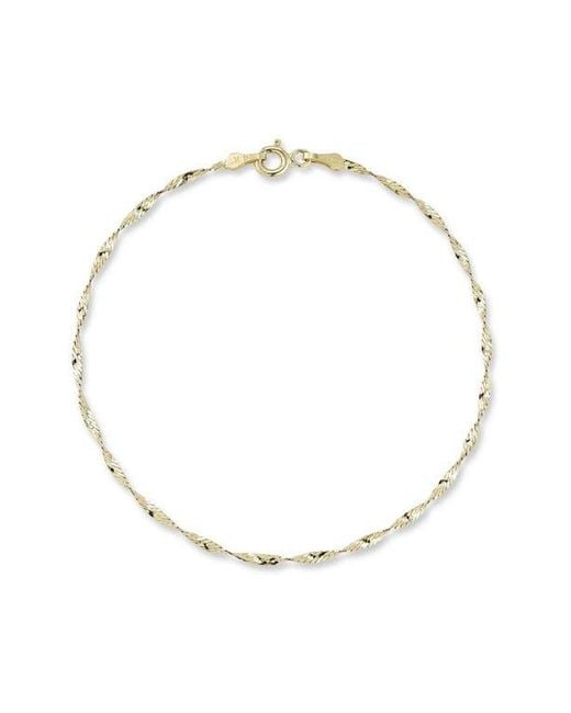 Ember Fine Jewelry Metallic 14K Twisty Anklet