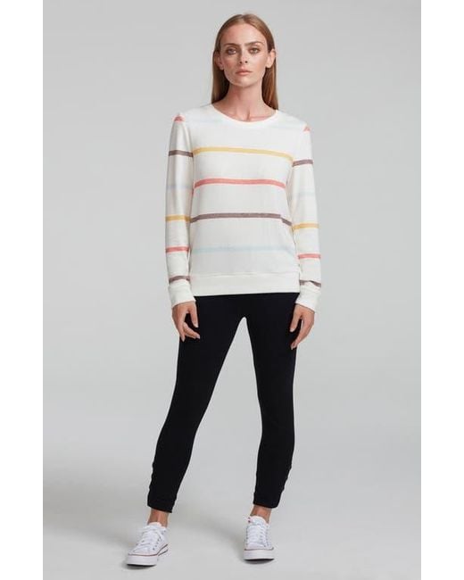 Andrew Marc White Stripe Hachi Sweater