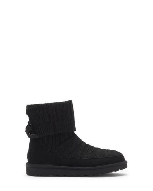 Ugg Black Classic Mini Cable Knit Bootie