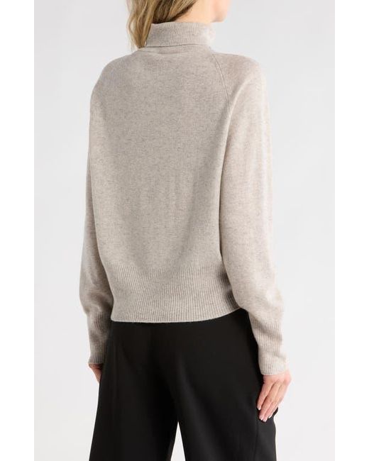 Vince Natural Wool Cashmere Blend Turtleneck