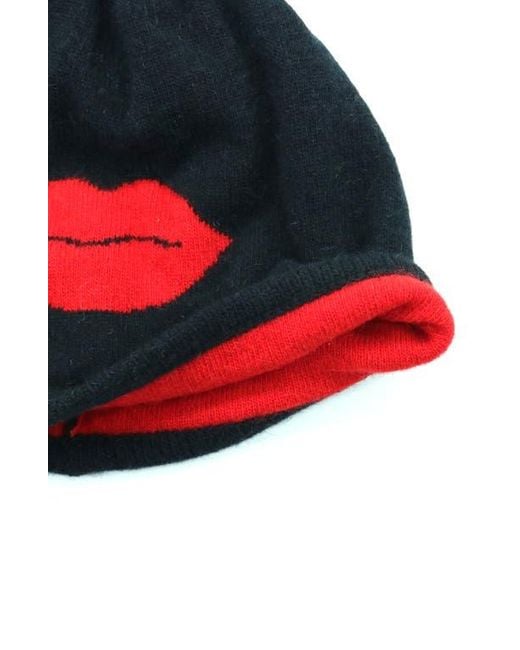 Portolano Red Kiss Reversible Wool Blend Beanie