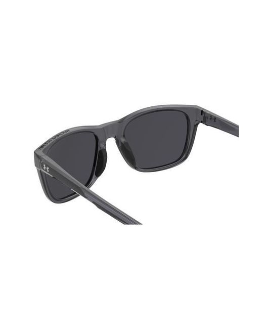 Under Armour Gray 55Mm Gradient Polarized Rectangular Sunglasses