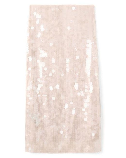 Mango Natural Sequin Paillette Midi Skirt