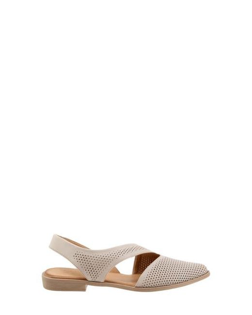 BUENO Natural Bianca Perf Slingback Pointed Toe Flat
