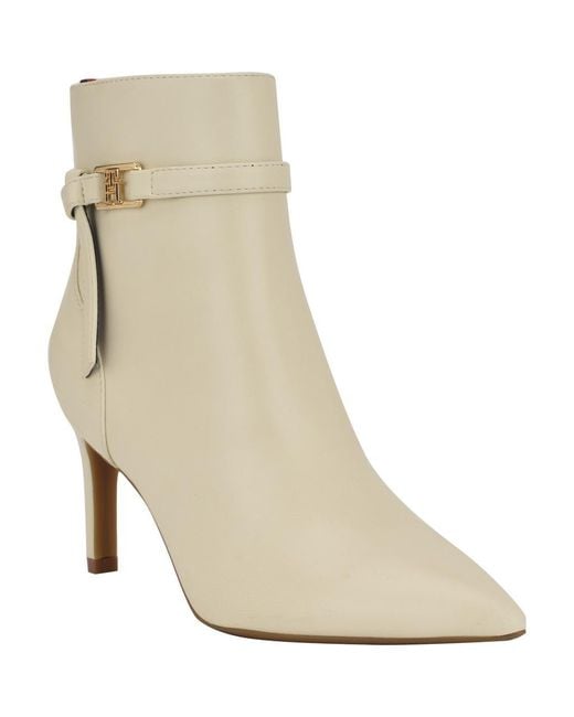 Tommy Hilfiger Natural Twjorine Logo Manmade Ankle Boots