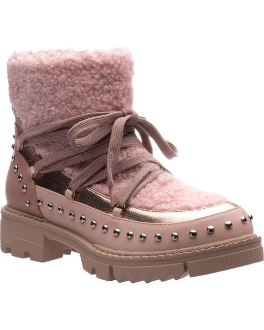 Ninety Union Brown Snowball Faux Shearling Lug Sole Bootie