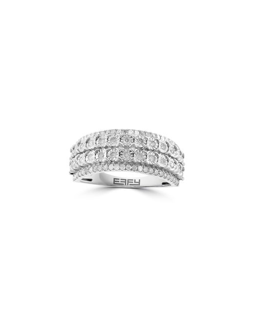 Effy White Sterling Silver Diamond Pavé Ring