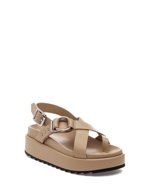 J/Slides Platform Slingback Sandal in Natural Lyst