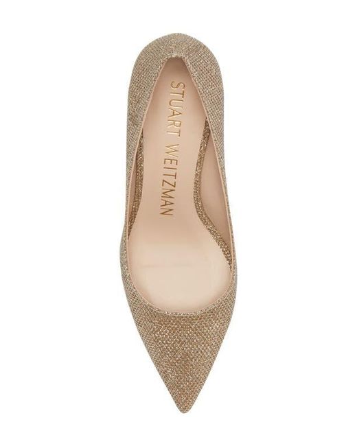 Stuart Weitzman Natural Linsi Leather Pointed Toe Pumps