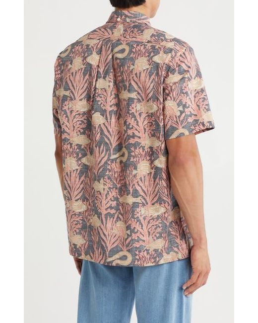 Reyn Spooner Pink Aloha Kai Classic Fit Short Sleeve Button-Down Shirt for men
