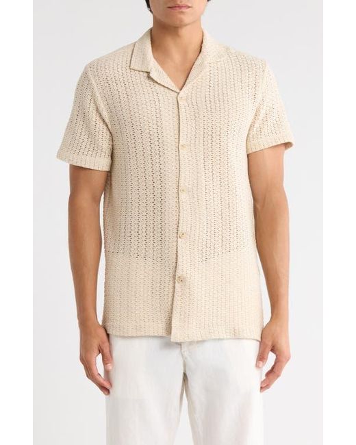 Cactus Man Natural Stripe Open Stitch Camp Shirt for men