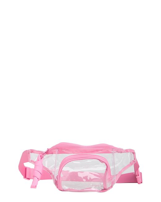 Madden Girl Pink Clear Vinyl Belt Bag