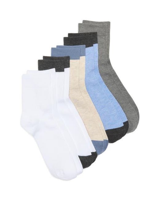 Nordstrom Rack Blue Assorted 5-Pack Quarter Crew Socks for men