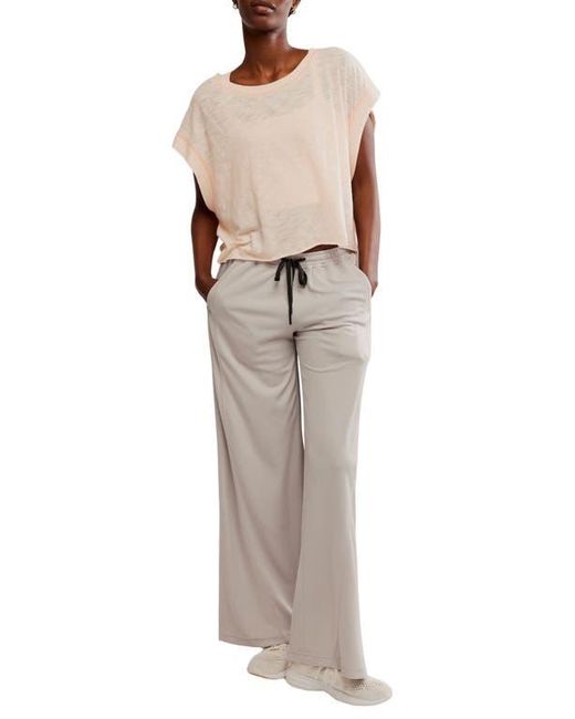 Free People Brown One On One Side Stripe Mesh Drawstring Pants